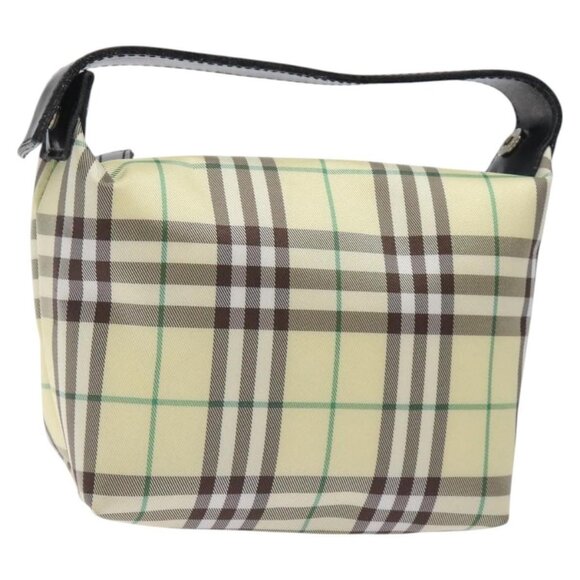 BURBERRY Nova Check Accessory Pouch Nylon Green Silver Auth - Picture 1 of 16